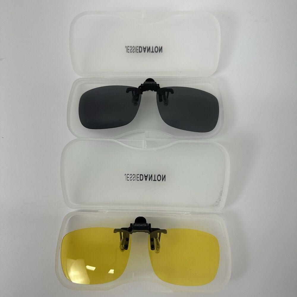 Jessie Danton unisex Clip-on Sunglasses Set  black yellow
